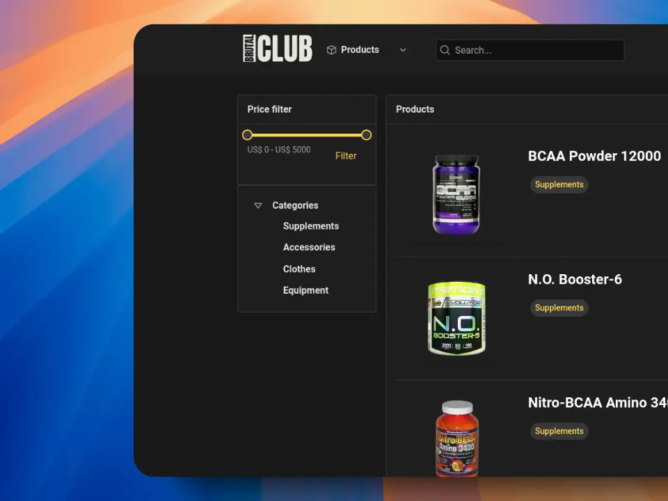 Ecommerce for Gym picture